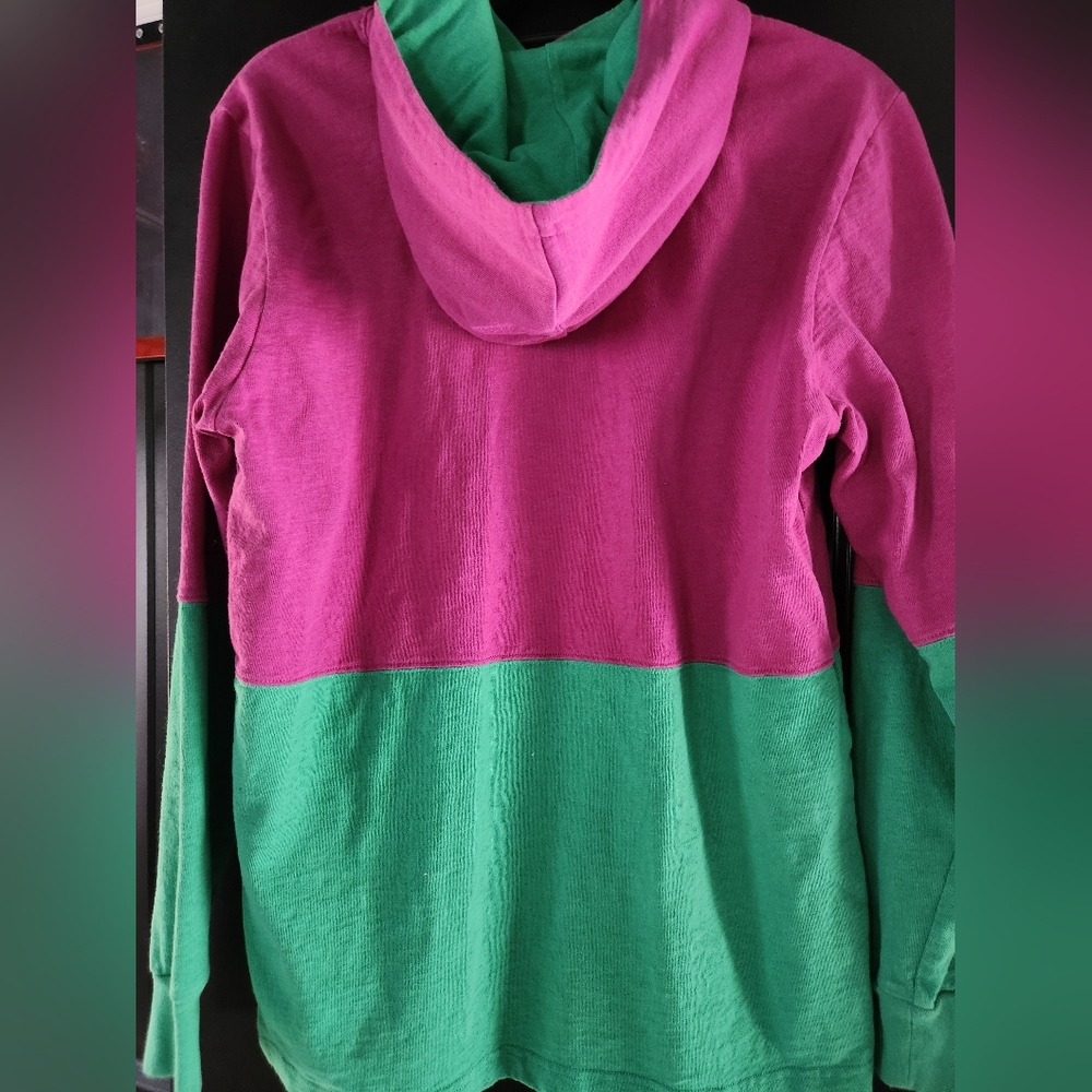 SUPREME purple and green long sleeve shirt with hood - Picture 7 of 8